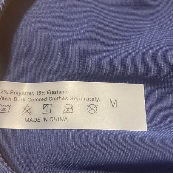 🌀 Navy Blue Basic Bikini Cheeky Bottoms High Cut Leg Women's Size Medium - Picture 3 of 4